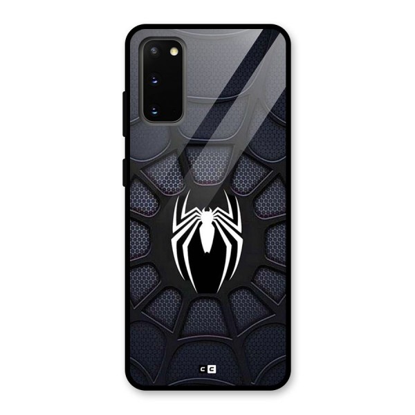 Black Web Glass Back Case for Galaxy S20