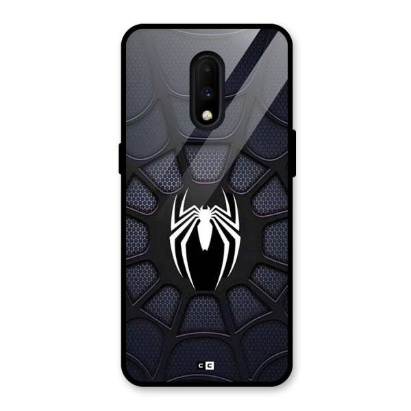 Black Web Glass Back Case for OnePlus 7