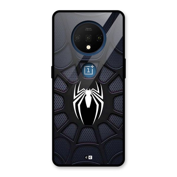 Black Web Glass Back Case for OnePlus 7T