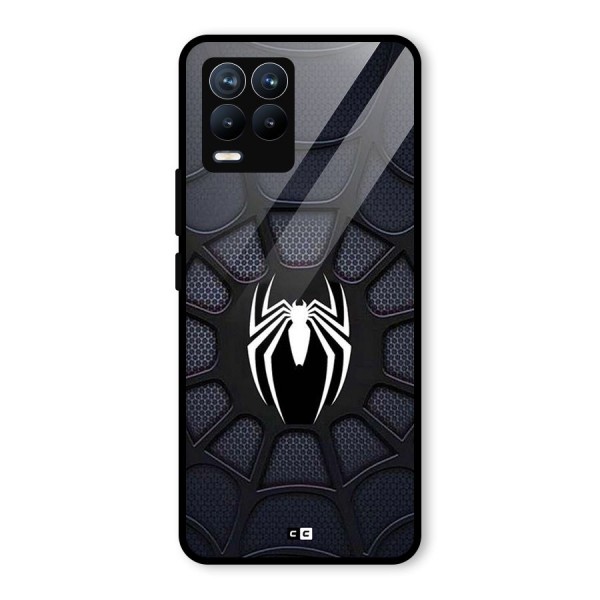 Black Web Glass Back Case for Realme 8 Pro