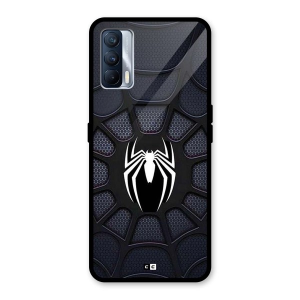 Black Web Glass Back Case for Realme X7