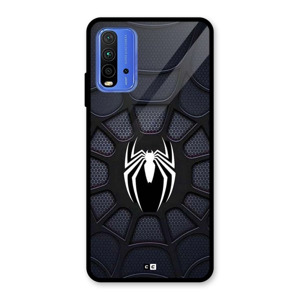 Black Web Glass Back Case for Redmi 9 Power