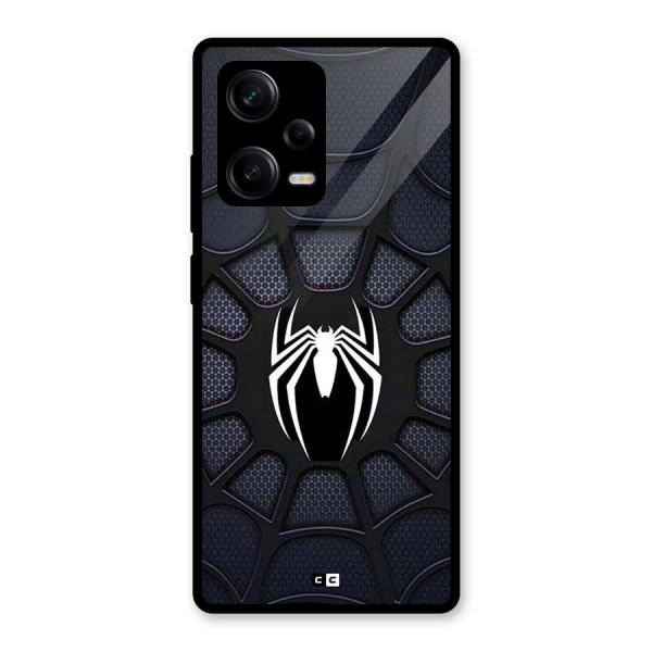 Black Web Glass Back Case for Redmi Note 12 Pro