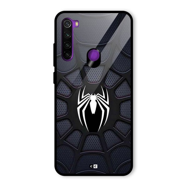 Black Web Glass Back Case for Redmi Note 8