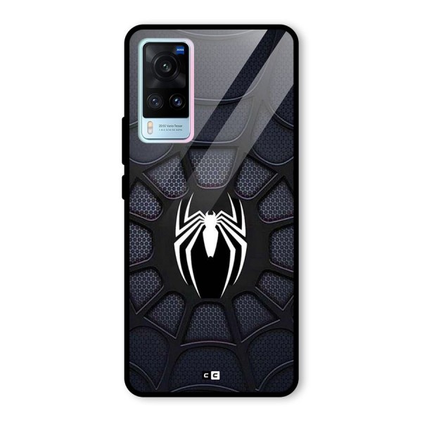 Black Web Glass Back Case for Vivo X60