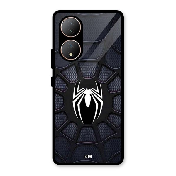 Black Web Glass Back Case for Vivo Y100A