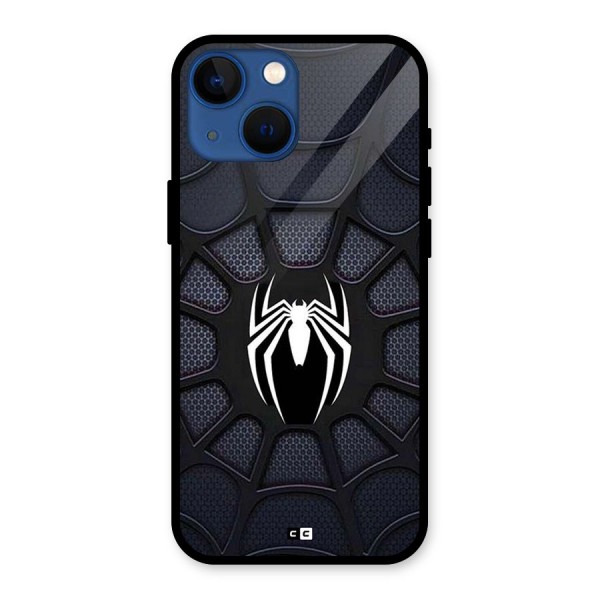 Black Web Glass Back Case for iPhone 13 Mini