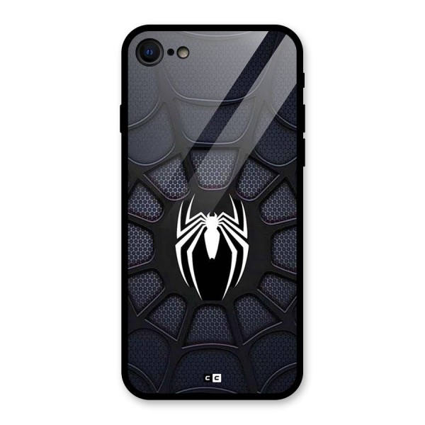 Black Web Glass Back Case for iPhone SE 2022