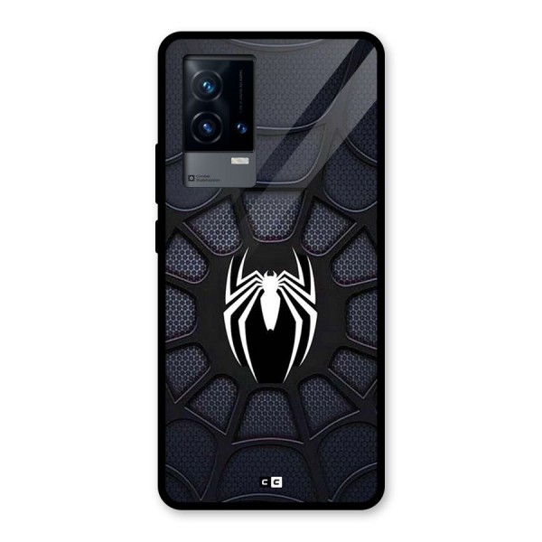 Black Web Glass Back Case for iQOO 9 5G