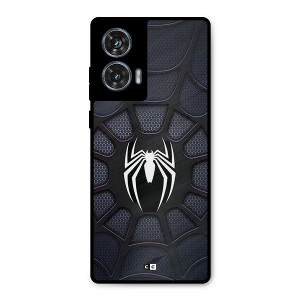 Black Web Metal Back Case for Motorola Edge 50 Fusion