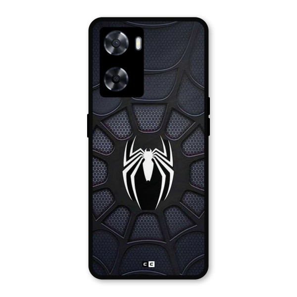 Black Web Metal Back Case for Oppo A57 2022