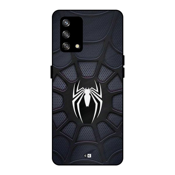 Black Web Metal Back Case for Oppo F19s