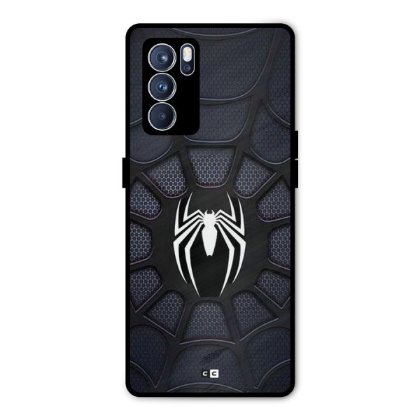 Black Web Metal Back Case for Oppo Reno6 Pro 5G