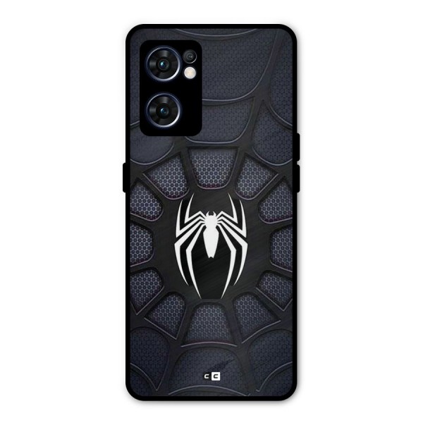 Black Web Metal Back Case for Oppo Reno7 5G