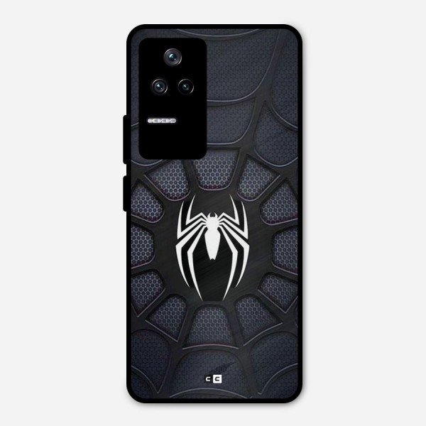 Black Web Metal Back Case for Poco F4 5G