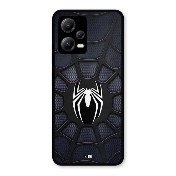 Black Web Metal Back Case for Poco X5