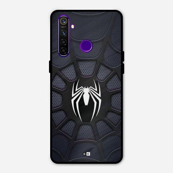 Black Web Metal Back Case for Realme 5 Pro