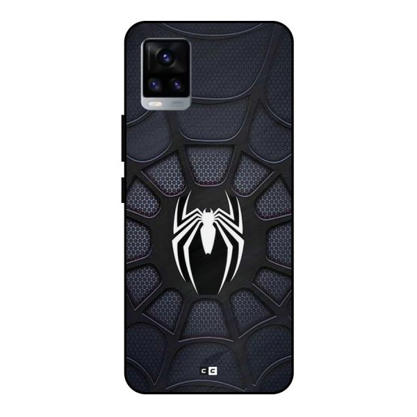 Black Web Metal Back Case for Vivo V20