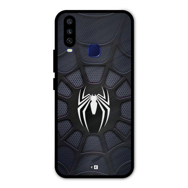 Black Web Metal Back Case for Vivo Y12