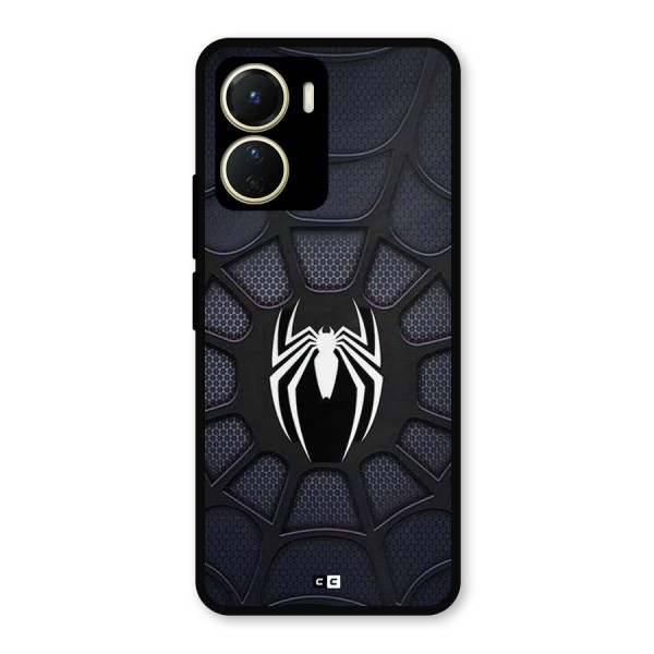 Black Web Metal Back Case for Vivo Y16