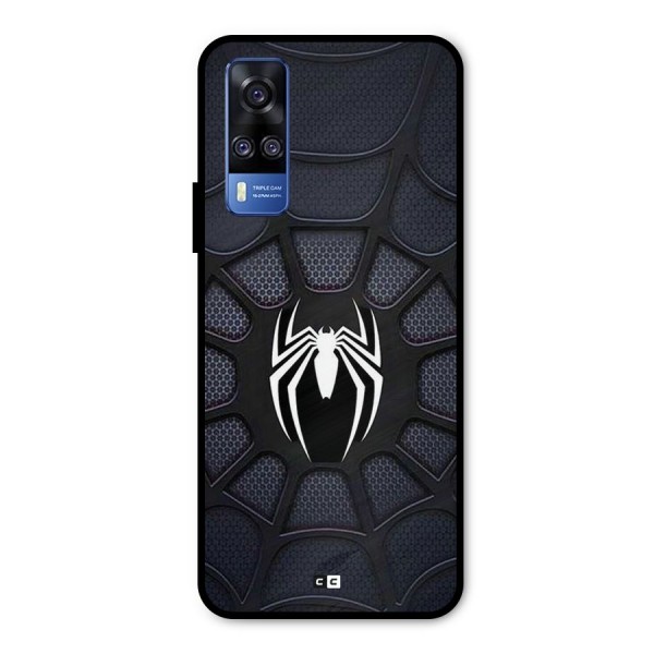 Black Web Metal Back Case for Vivo Y51A