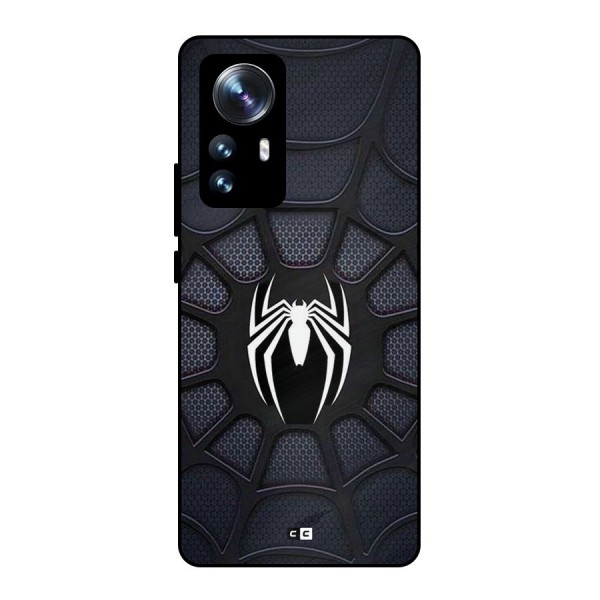 Black Web Metal Back Case for Xiaomi 12 Pro