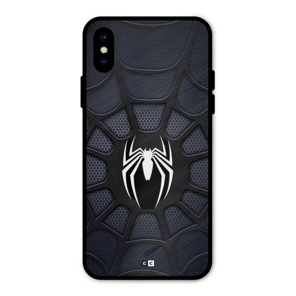 Black Web Metal Back Case for iPhone XS