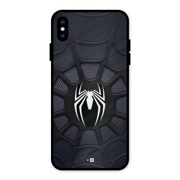 Black Web Metal Back Case for iPhone XS Max