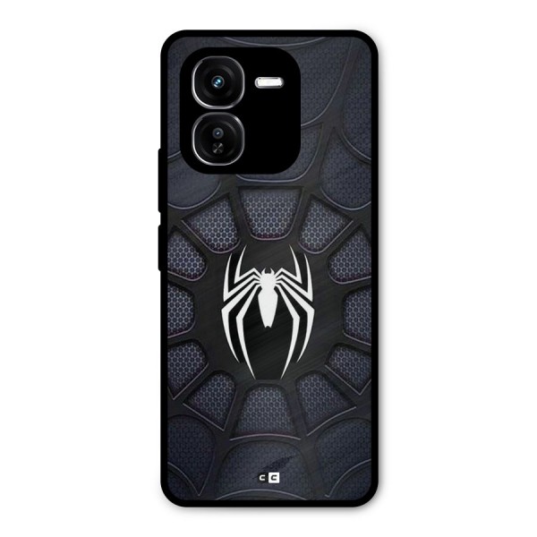 Black Web Metal Back Case for iQOO Z9x