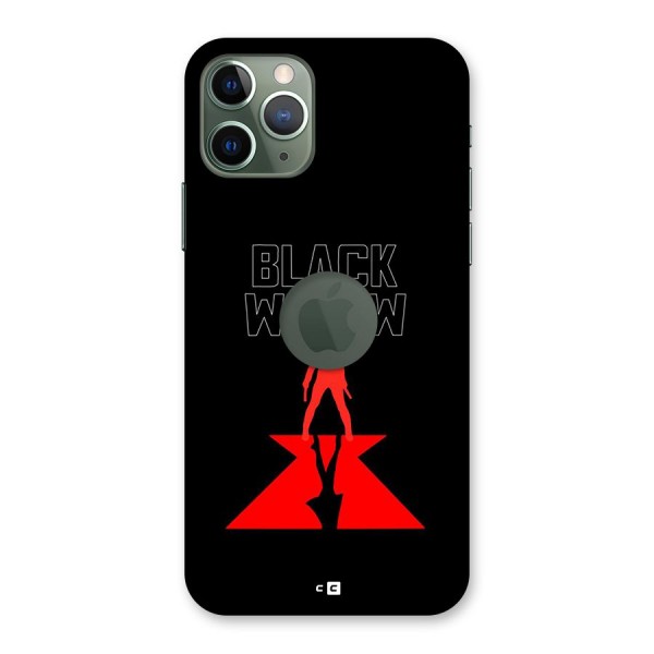 Black Widow Back Case for iPhone 11 Pro Logo Cut