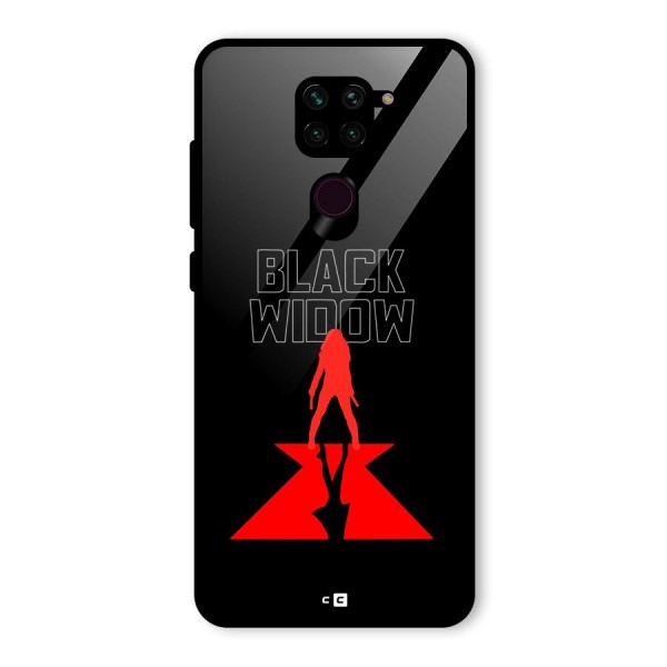 Black Widow Glass Back Case for Redmi Note 9