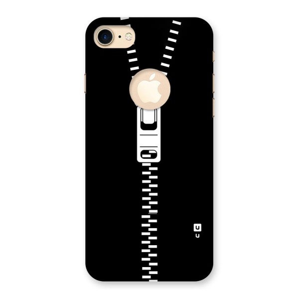 Black Zipper Back Case for iPhone 7 Logo Cut