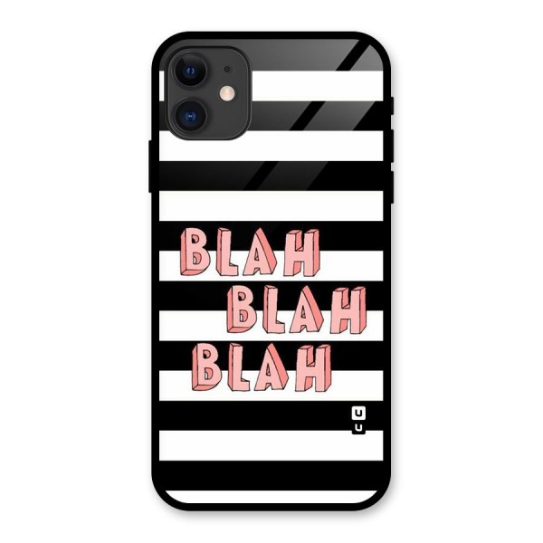 Blah Bold Stripes Glass Back Case for iPhone 11