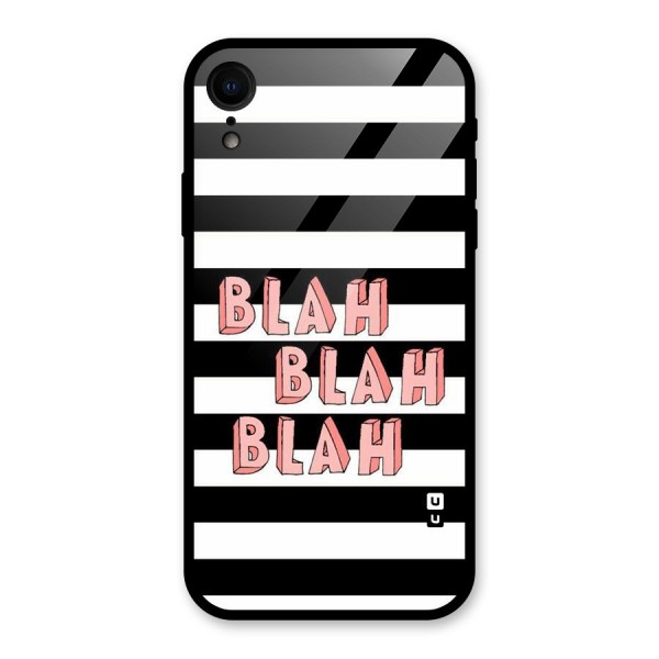 Blah Bold Stripes Glass Back Case for iPhone XR