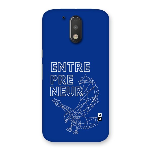 Blue Entrepreneur Back Case for Moto G4 Plus