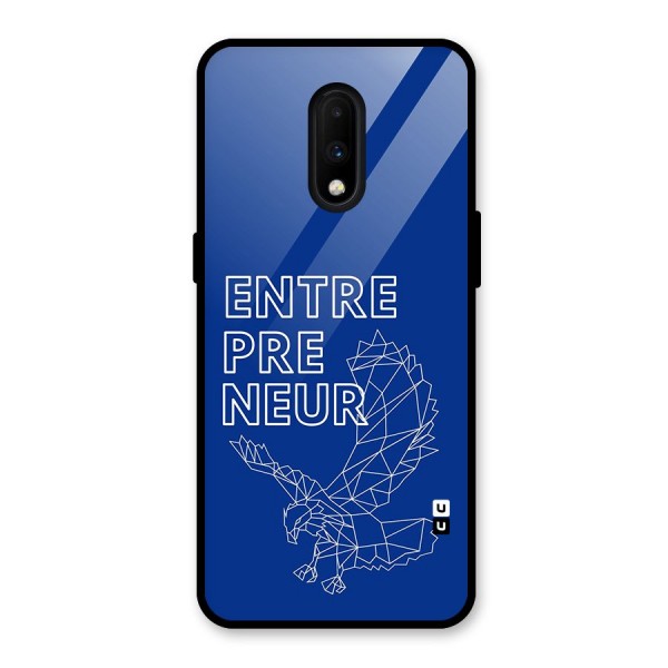 Blue Entrepreneur Glass Back Case for OnePlus 7