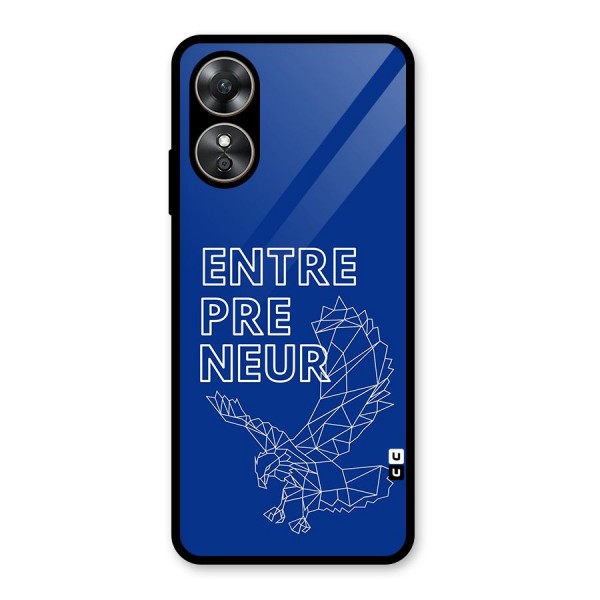 Blue Entrepreneur Glass Back Case for Oppo A17