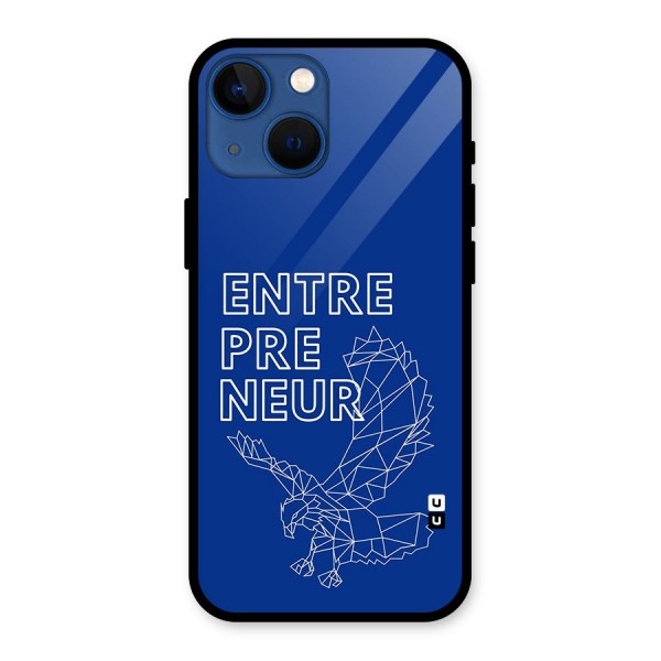 Blue Entrepreneur Glass Back Case for iPhone 13 Mini