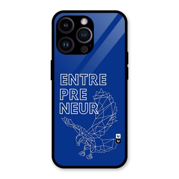Blue Entrepreneur Glass Back Case for iPhone 14 Pro Max