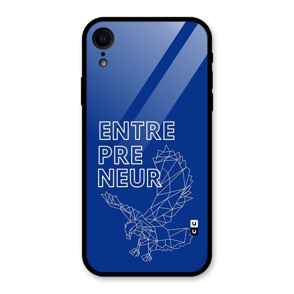 Blue Entrepreneur Glass Back Case for iPhone XR