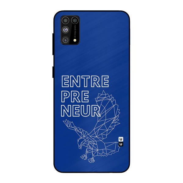 Blue Entrepreneur Metal Back Case for Galaxy F41