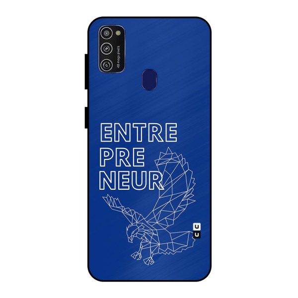 Blue Entrepreneur Metal Back Case for Galaxy M30s