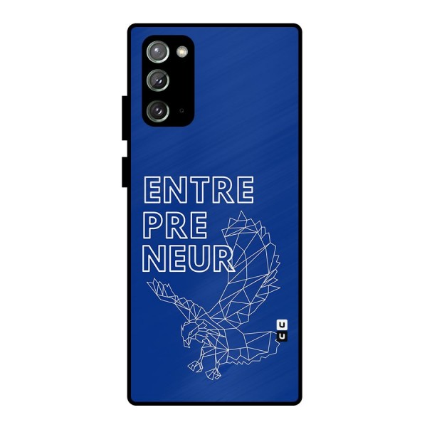 Blue Entrepreneur Metal Back Case for Galaxy Note 20