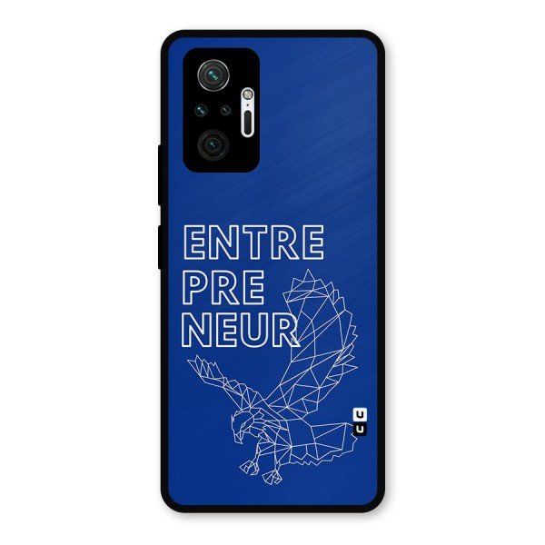 Blue Entrepreneur Metal Back Case for Redmi Note 10 Pro