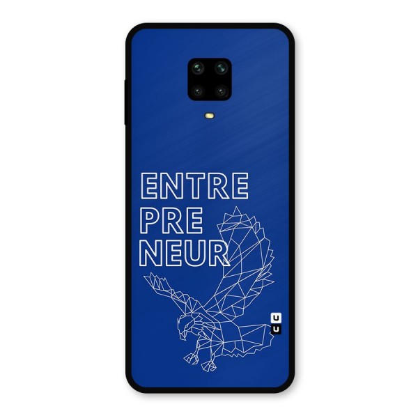Blue Entrepreneur Metal Back Case for Redmi Note 9 Pro