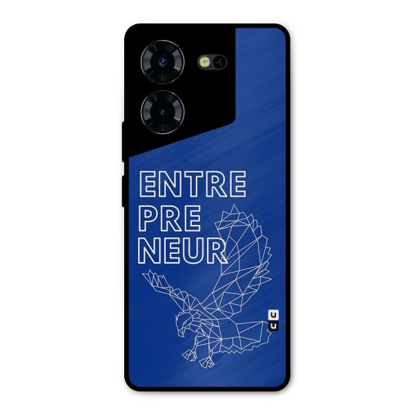 Blue Entrepreneur Metal Back Case for Tecno Pova 5 Pro 5G