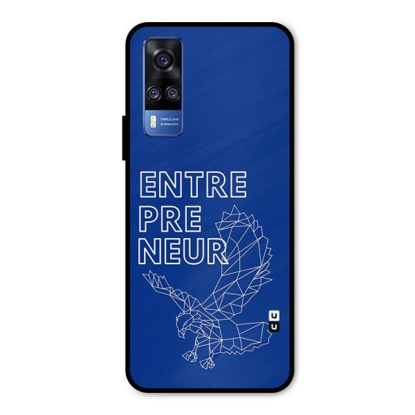 Blue Entrepreneur Metal Back Case for Vivo Y51A