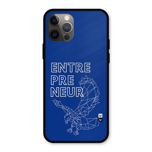 Blue Entrepreneur Metal Back Case for iPhone 12 Pro