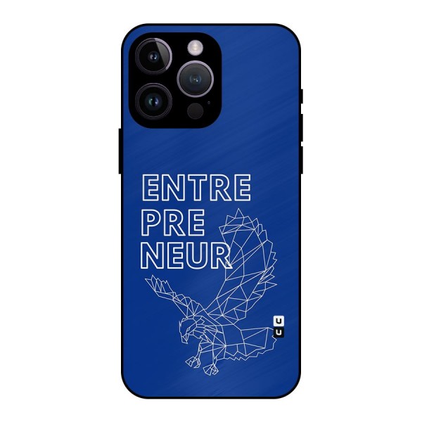 Blue Entrepreneur Metal Back Case for iPhone 14 Pro Max