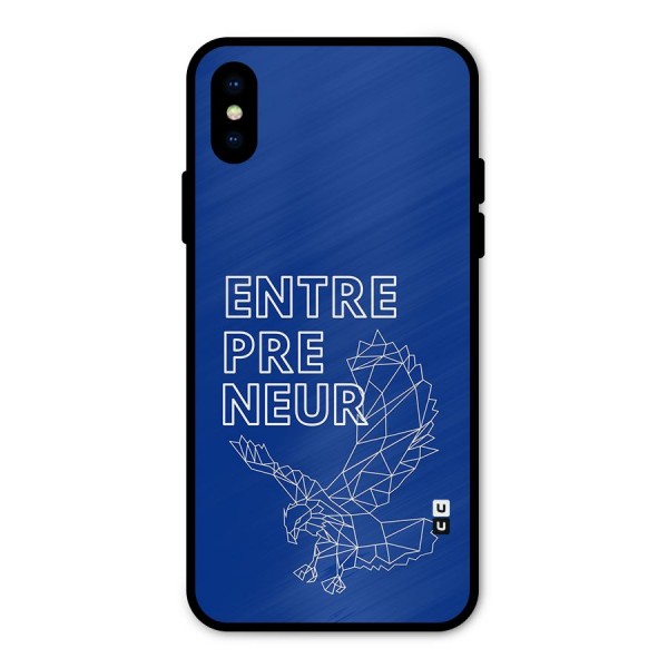 Blue Entrepreneur Metal Back Case for iPhone X